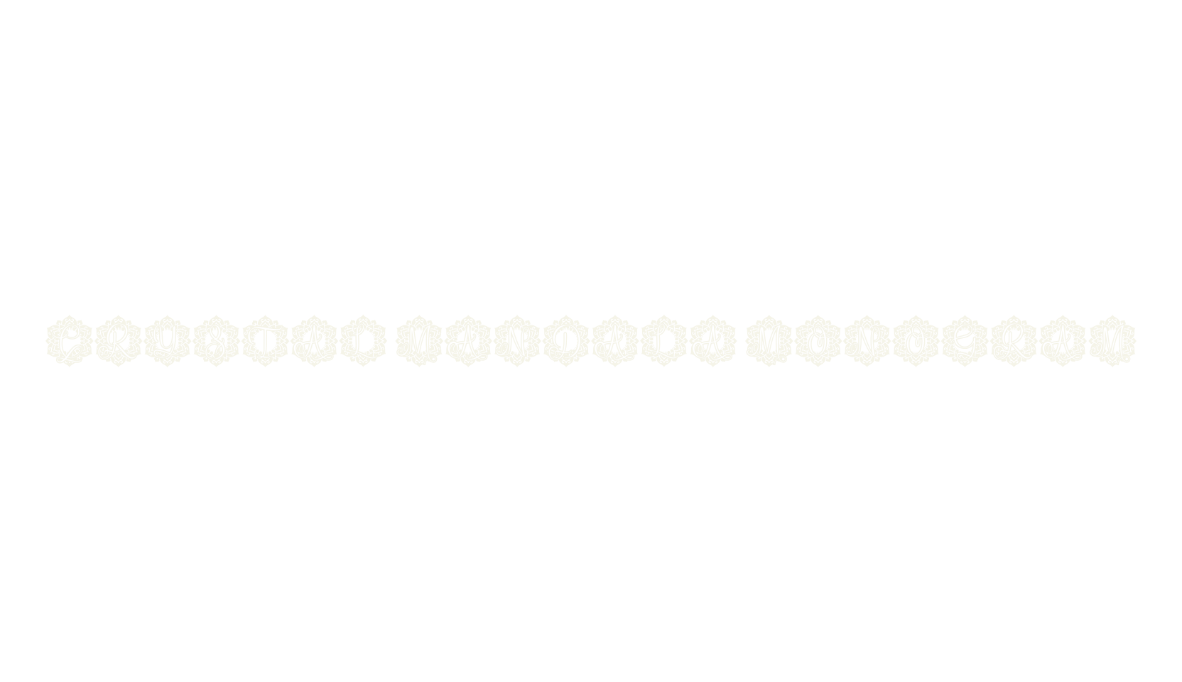 Crystal Mandala Monogram, mandala font preview