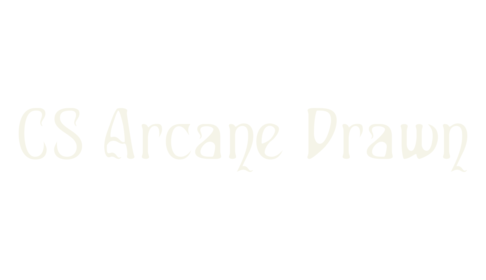 CS Arcane Drawn, logo font preview