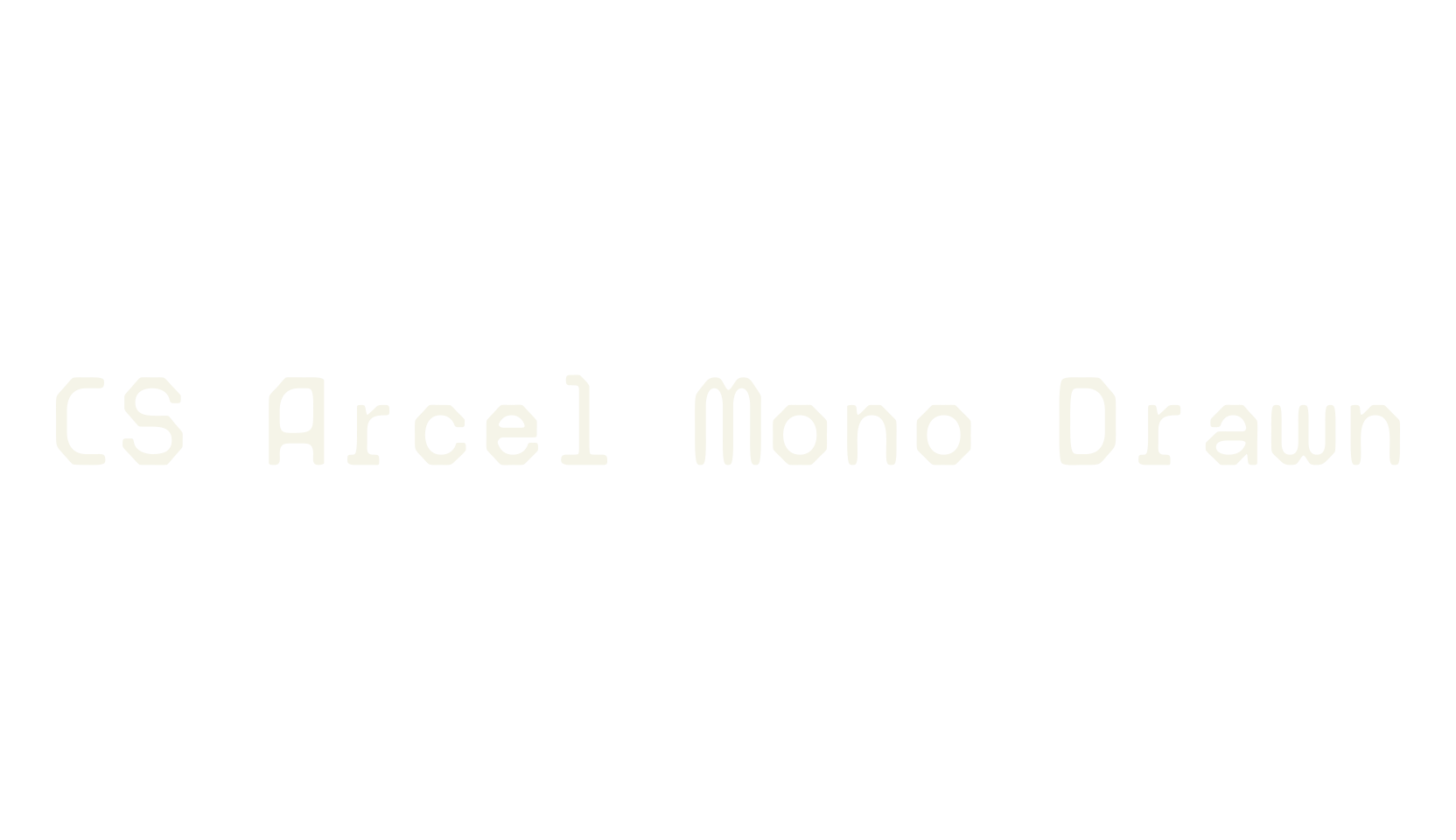 CS Arcel Mono Drawn, monospaced font preview