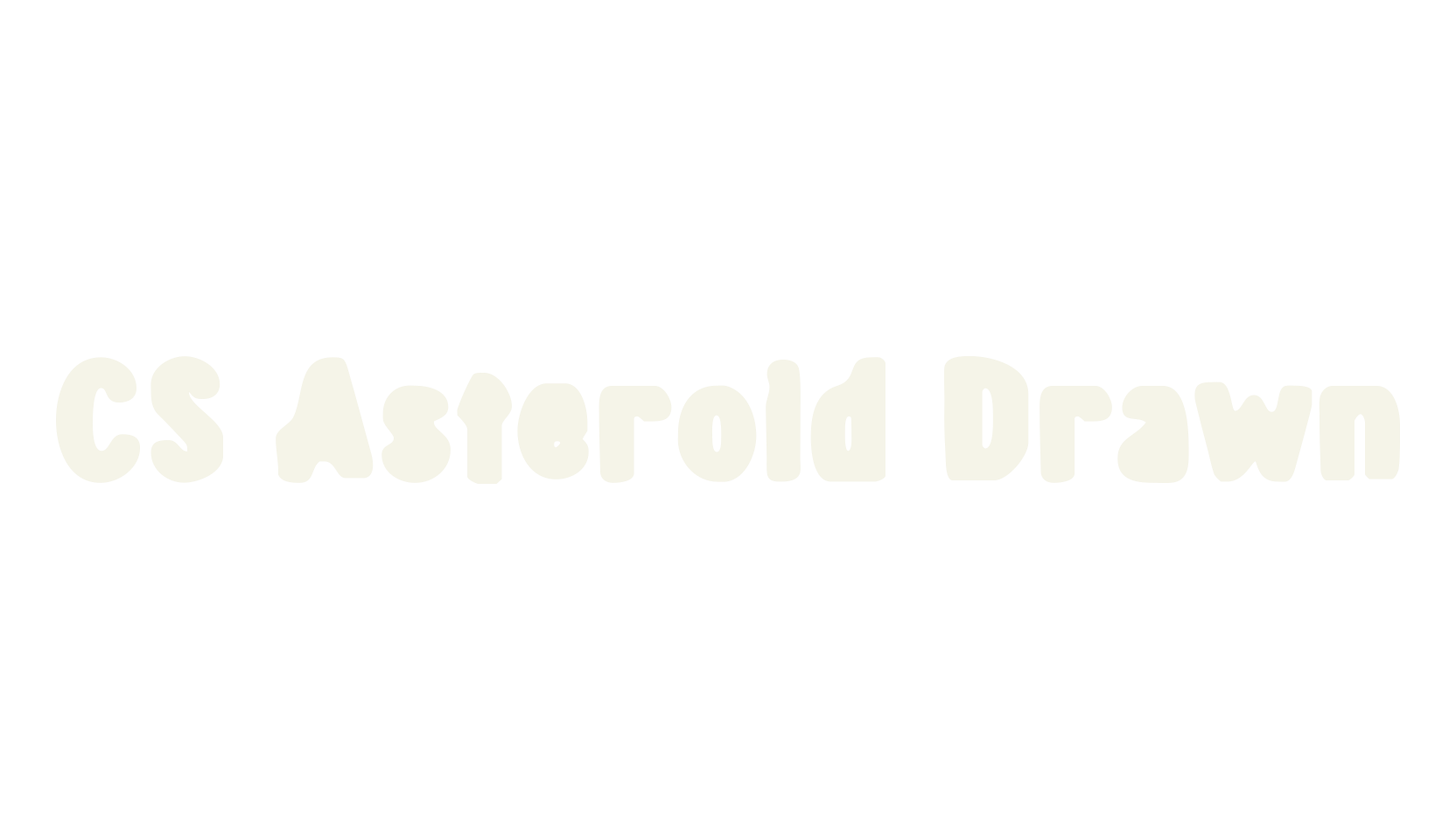 CS Asteroid Drawn, poster font preview