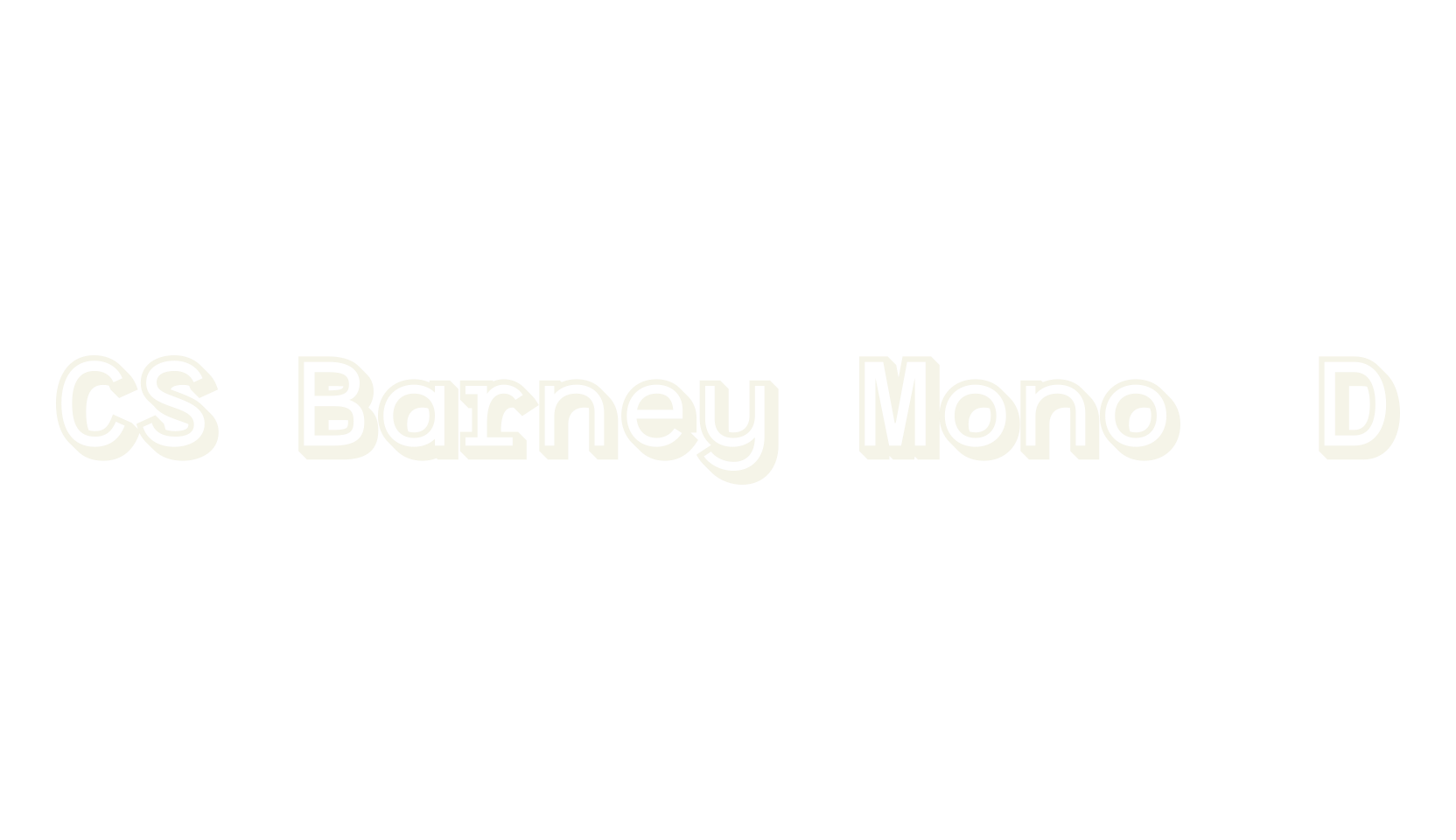 CS Barney Mono 3D, digital font preview