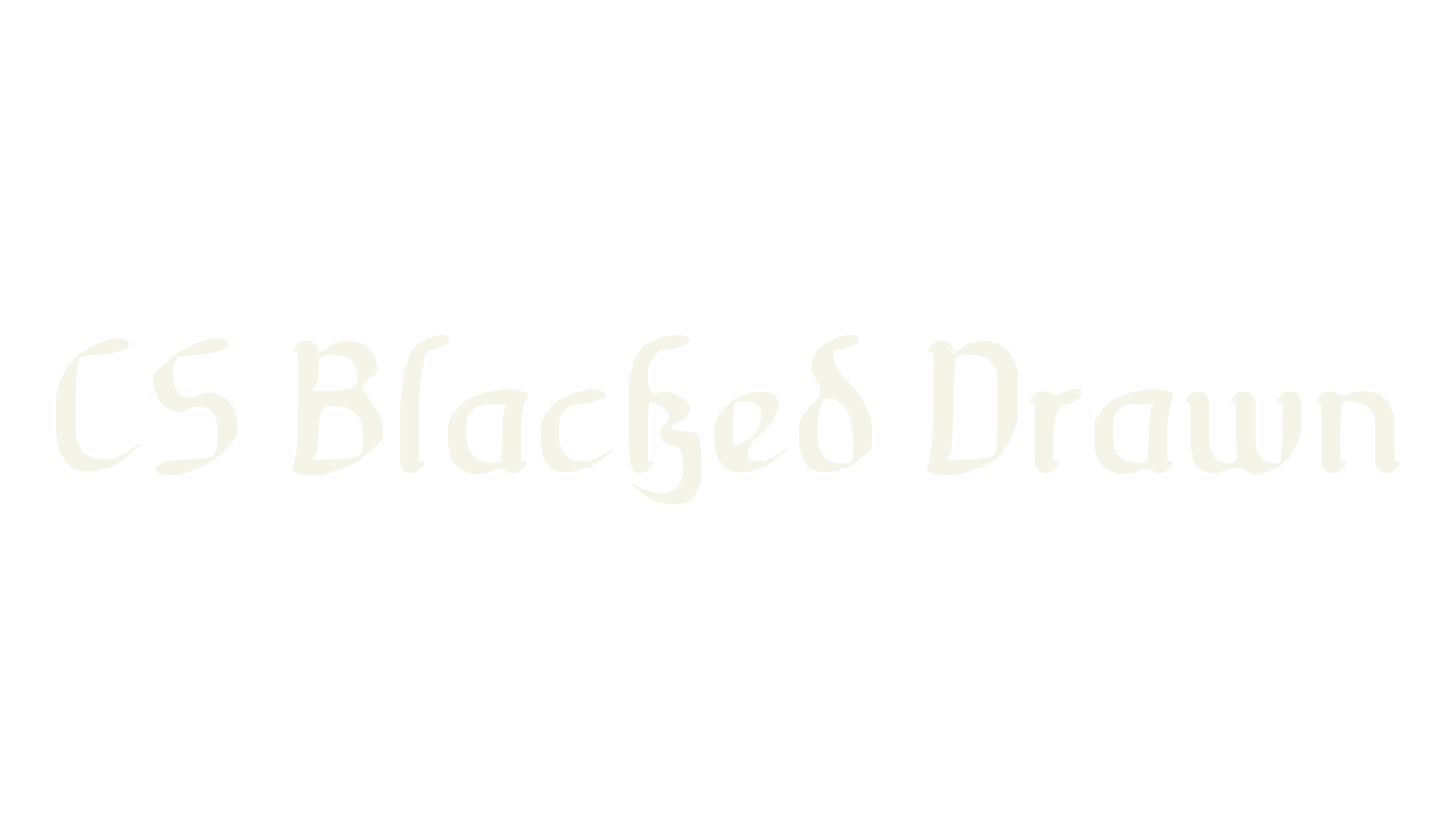 CS Blacked Drawn, logo font preview