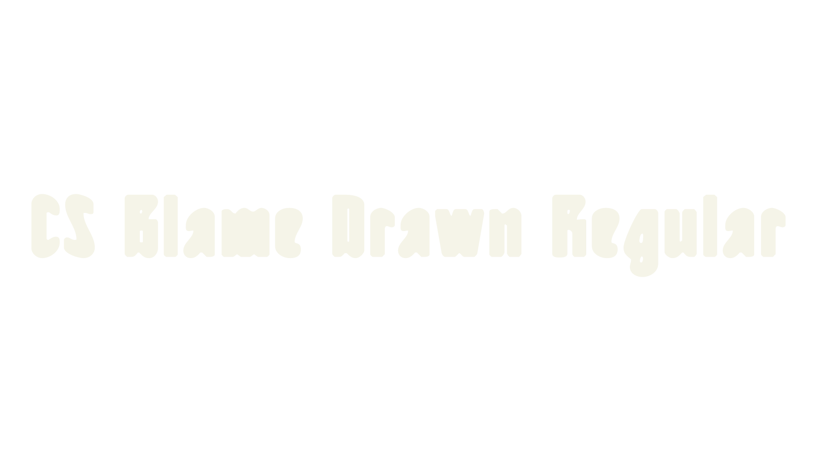 CS Blame Drawn Regular, logo font preview