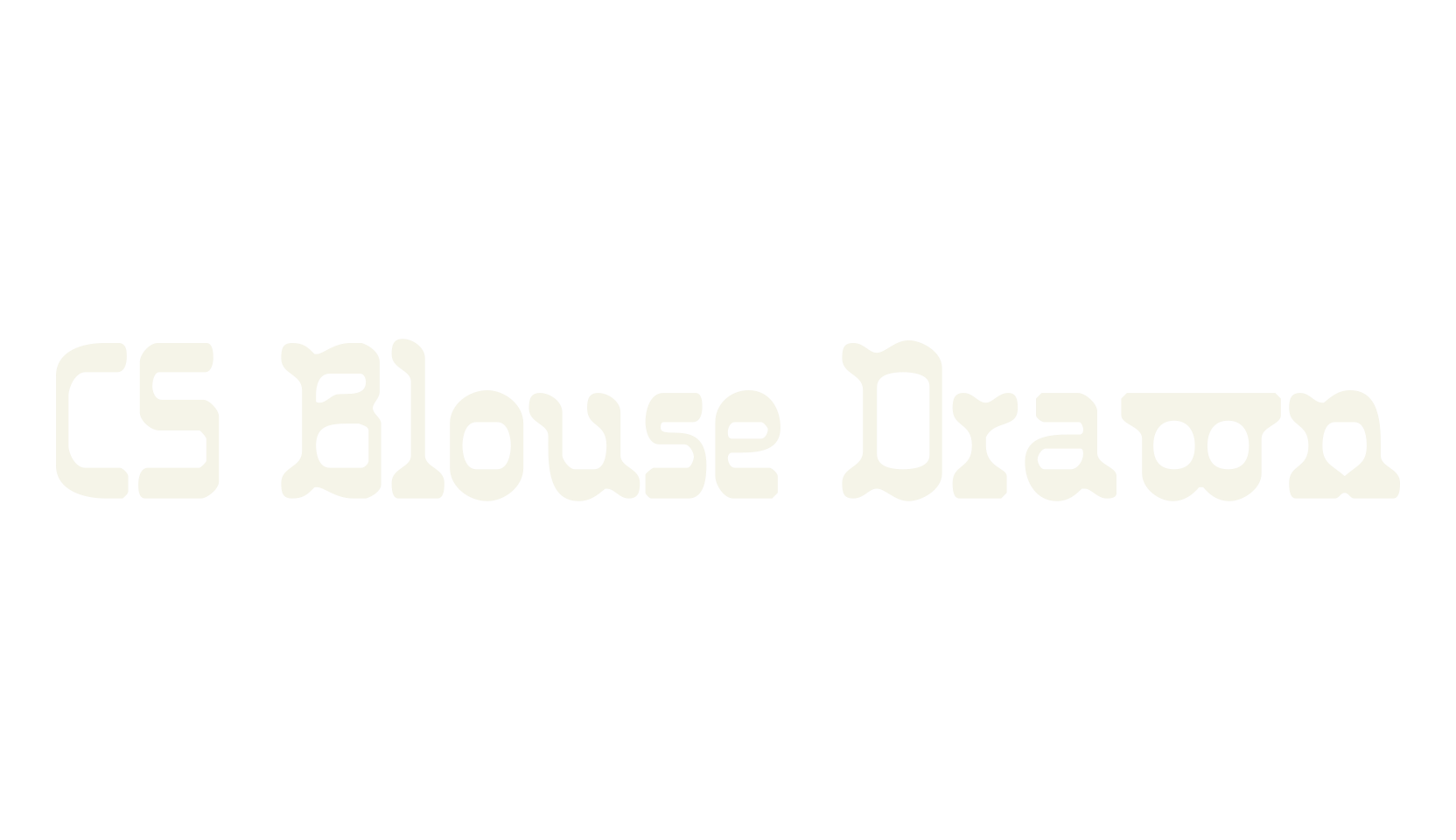 CS Blouse Drawn, logo font preview