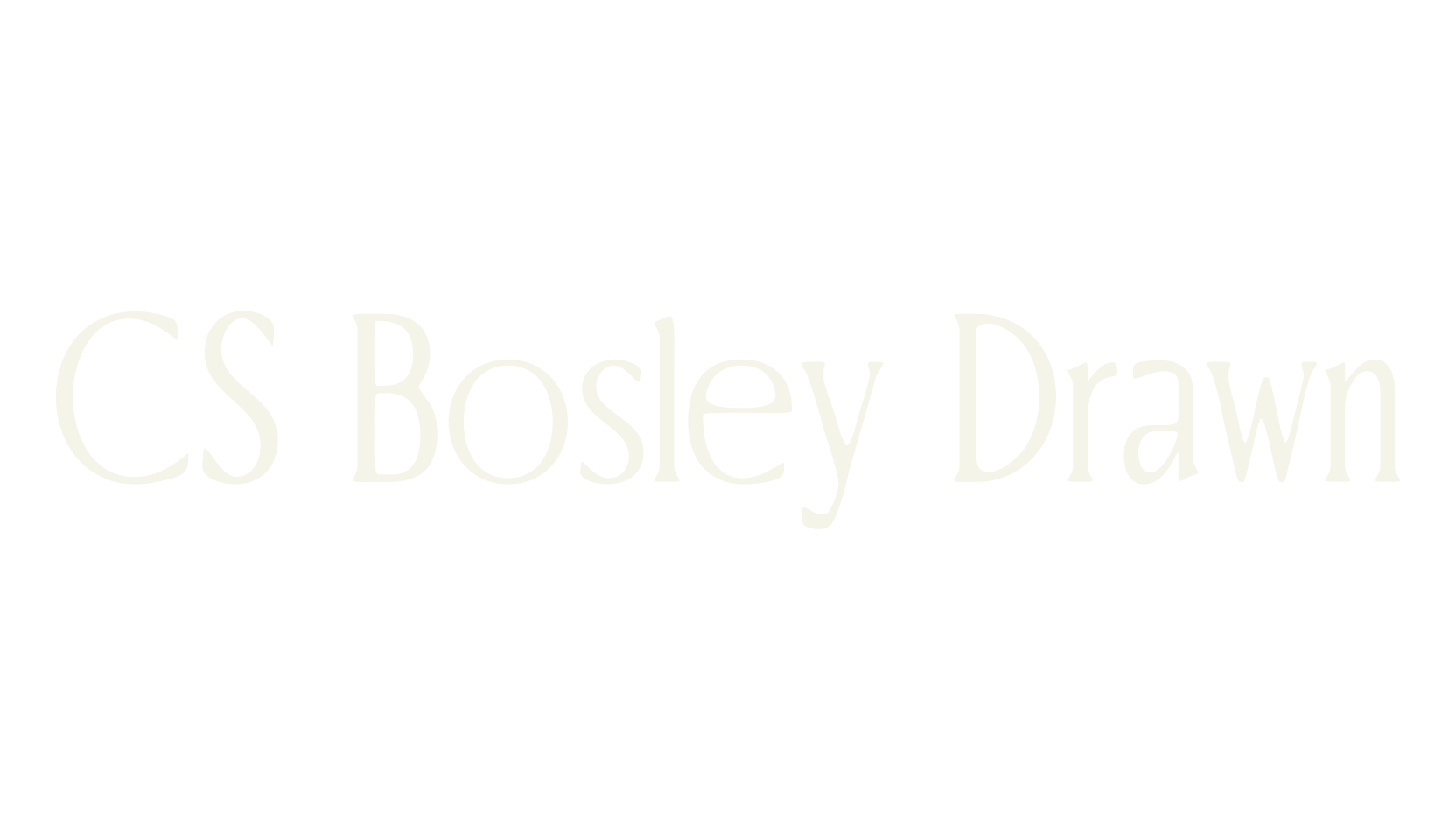 CS Bosley Drawn, minimalist font preview