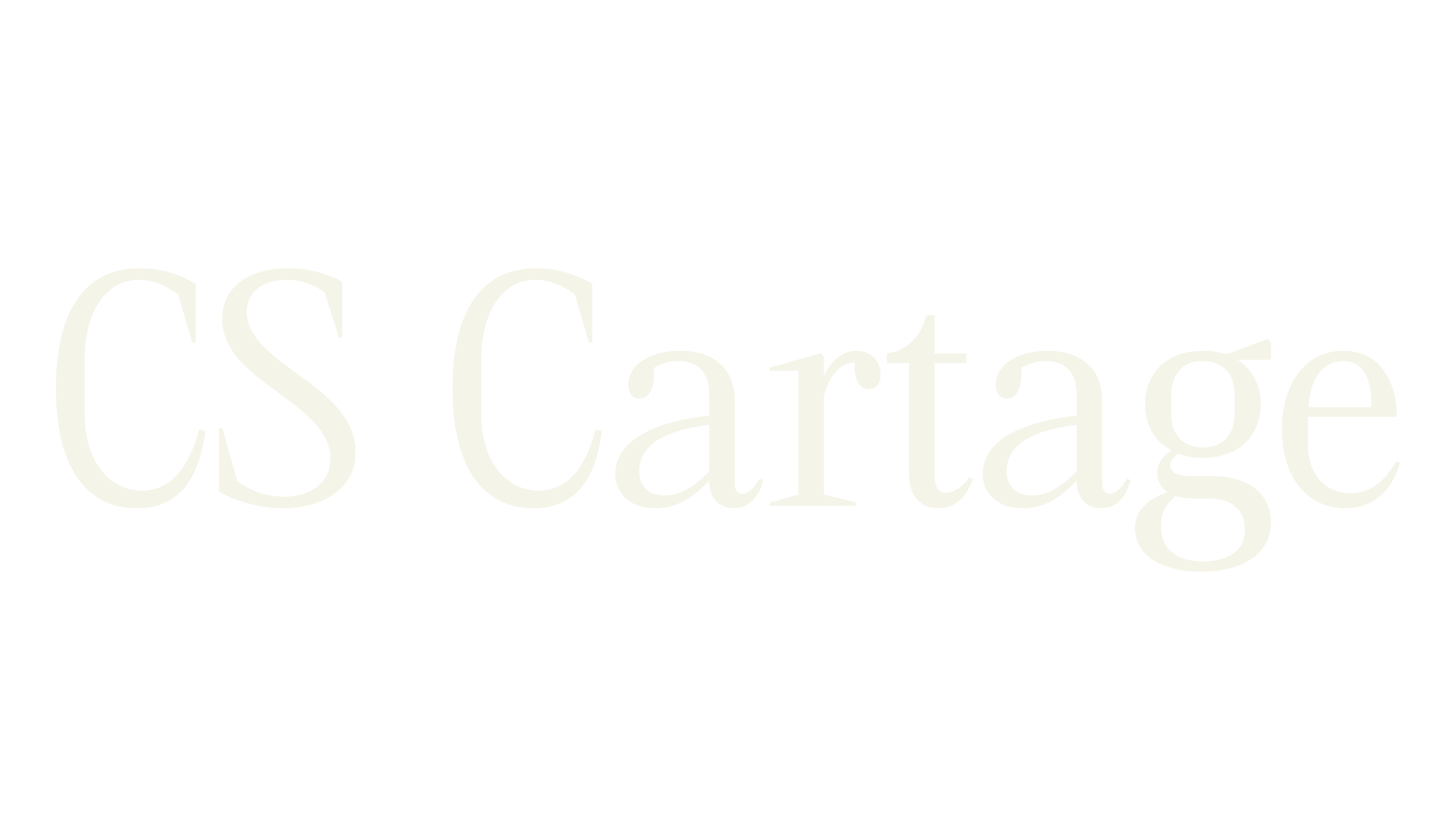 CS Cartage, logo font preview