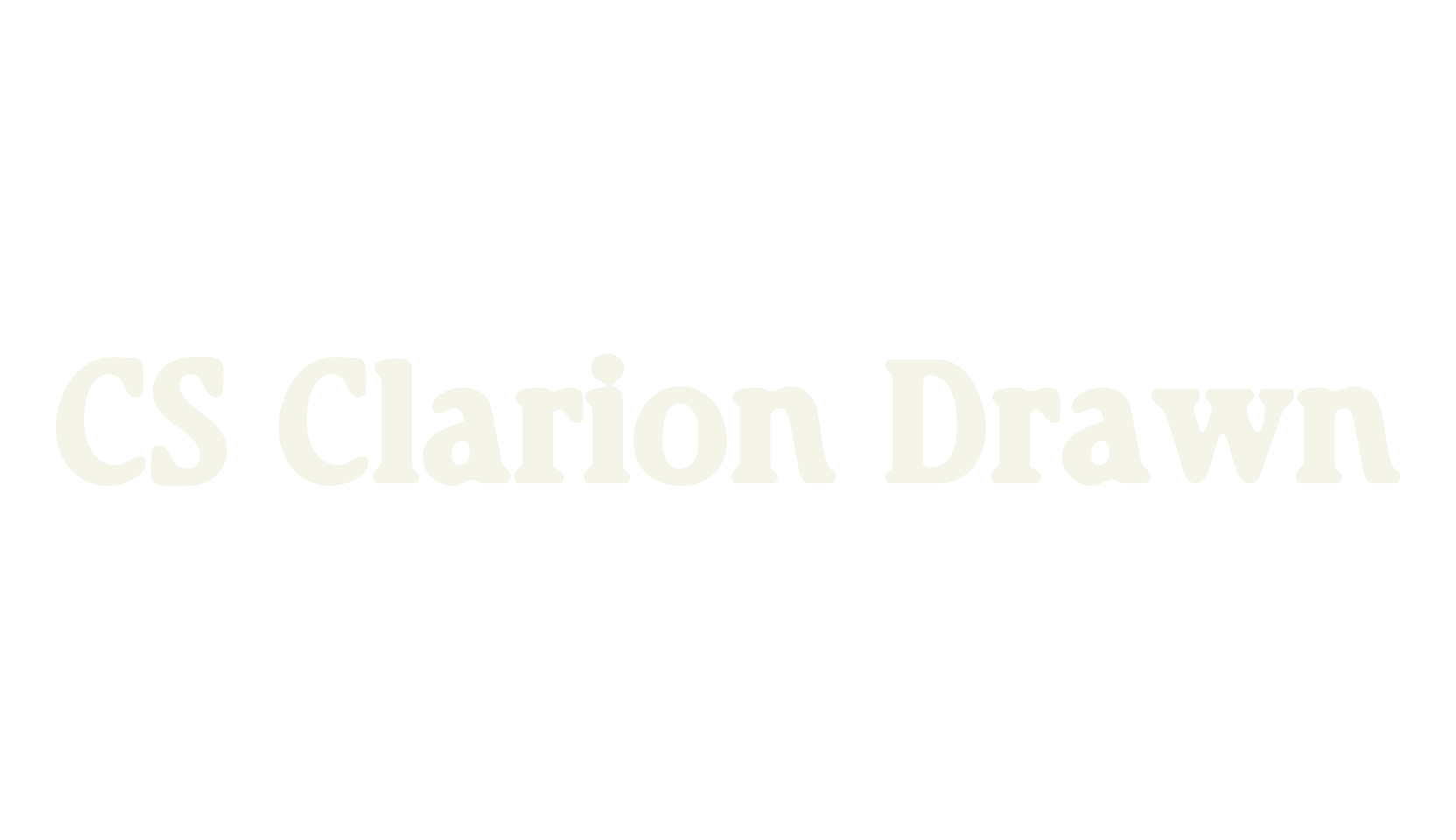 CS Clarion Drawn, display market font preview