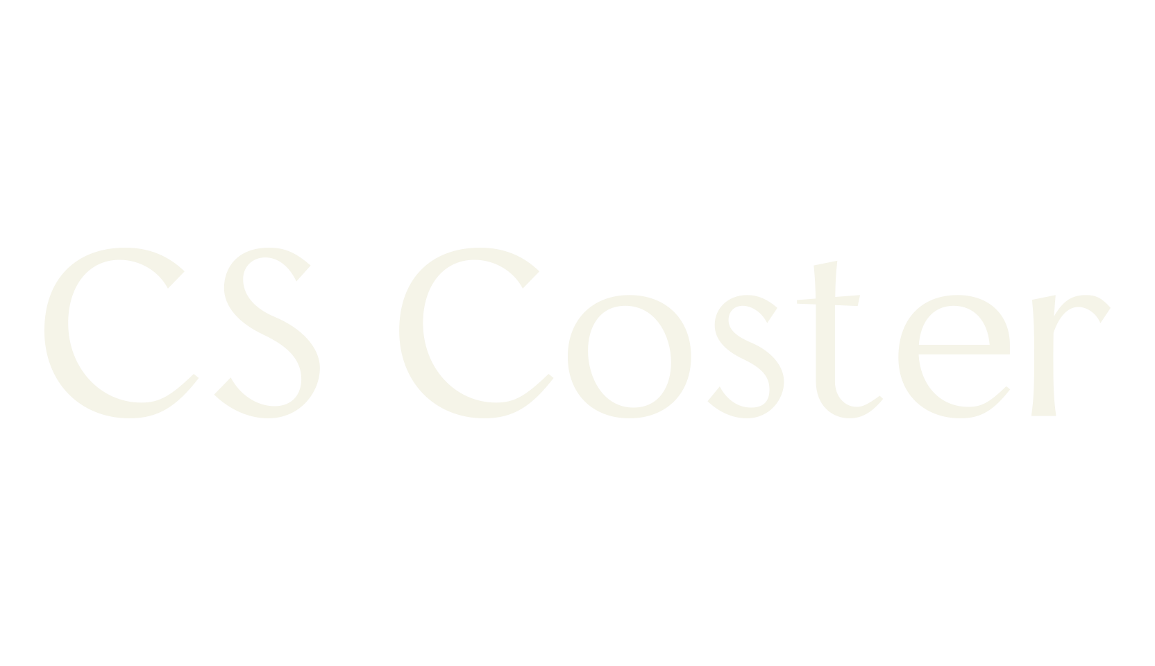 CS Coster, book cover font preview