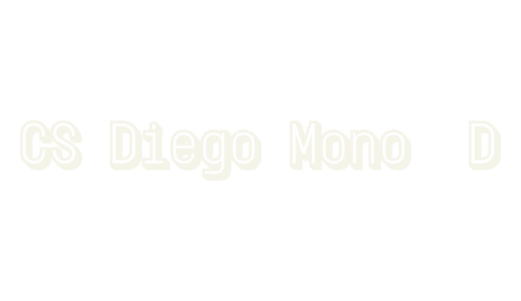 CS Diego Mono 3D, 3d font preview