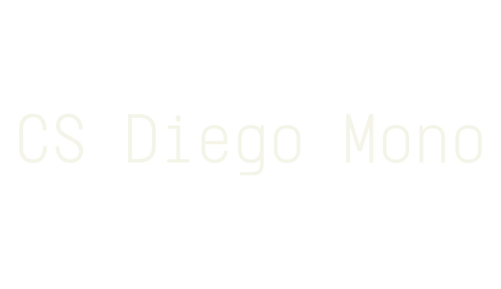 CS Diego Mono, typewriter font preview