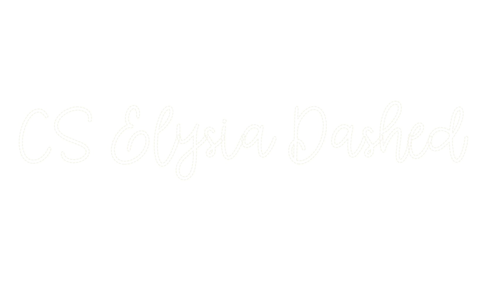 CS Elysia Dashed, fashion script font preview