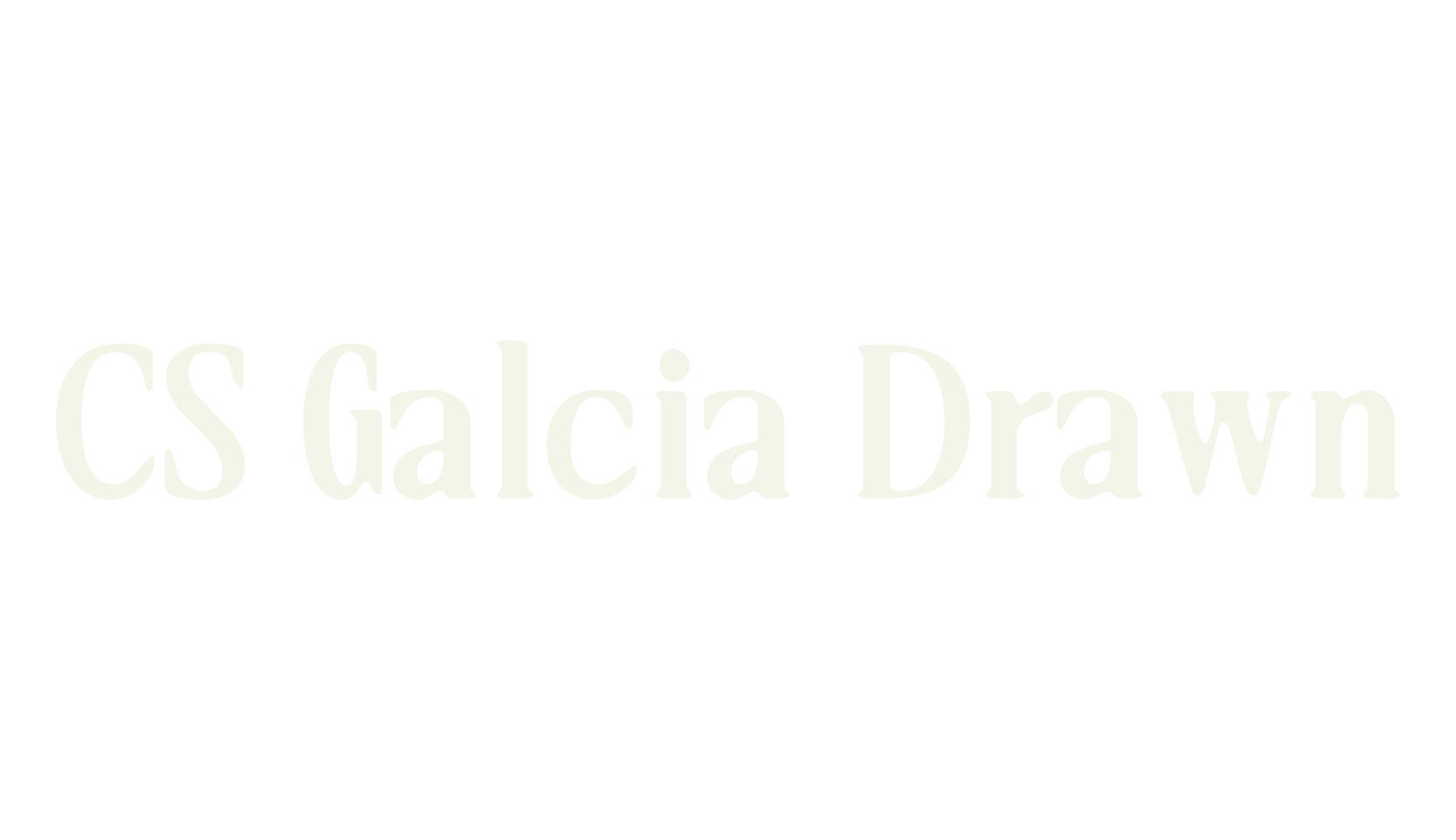 CS Galcia Drawn, logo font preview