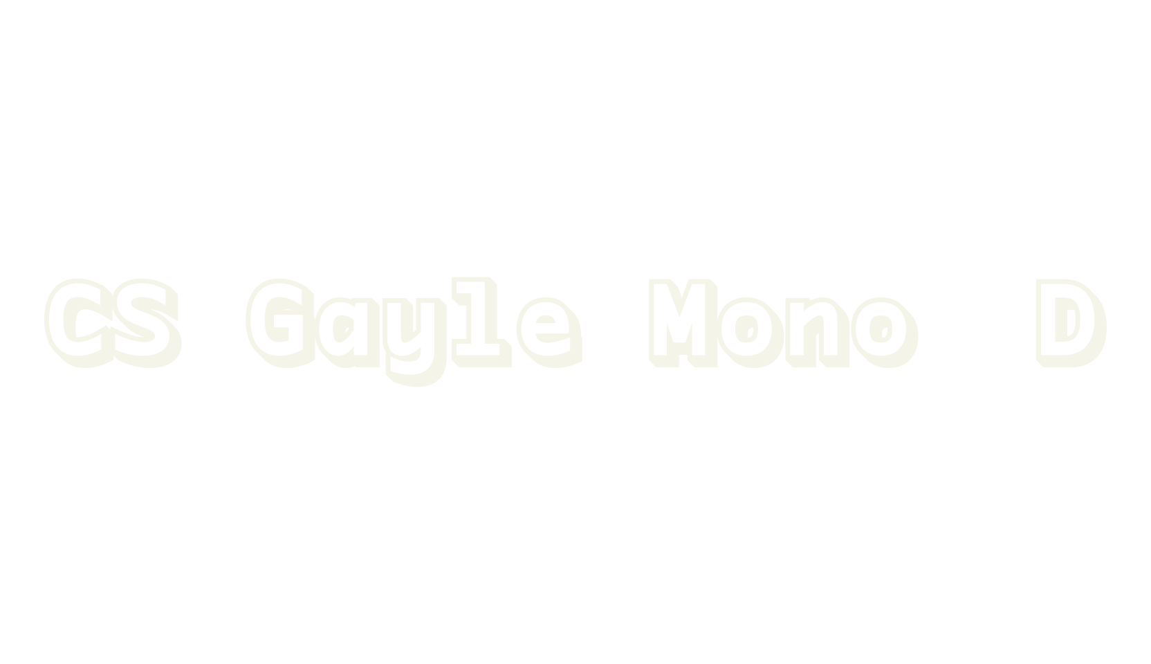 CS Gayle Mono 3D, 3d font preview
