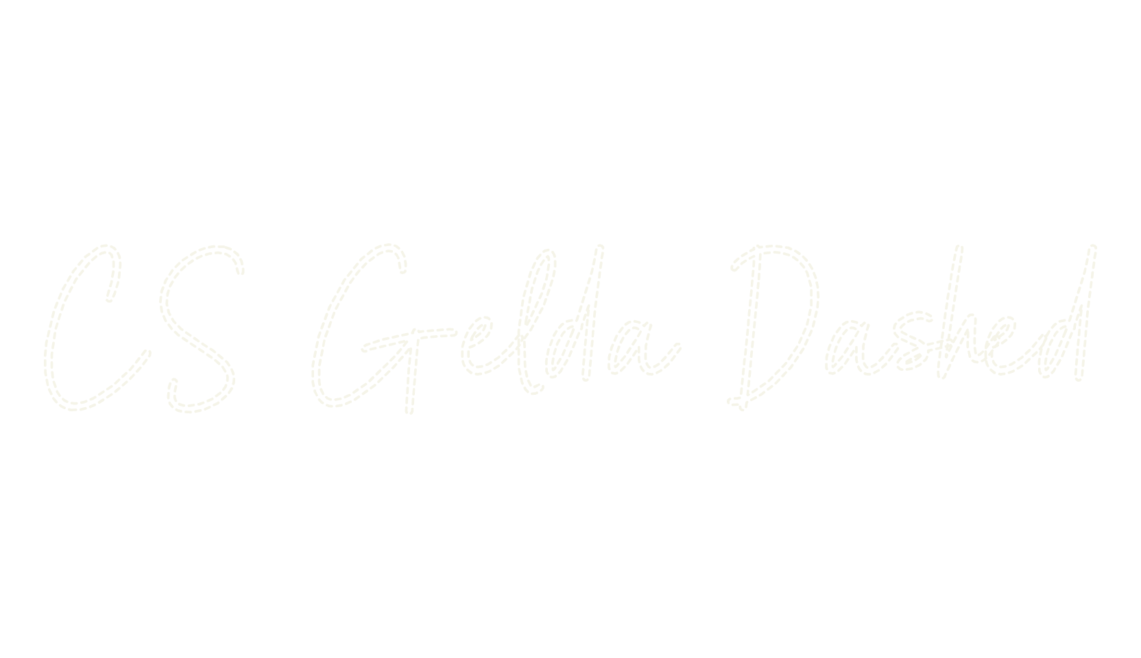 CS Gelda Dashed, fashion script font preview
