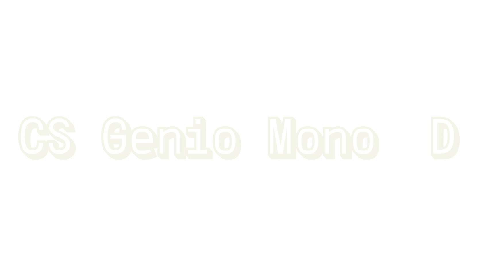 CS Genio Mono 3D, 3d font preview