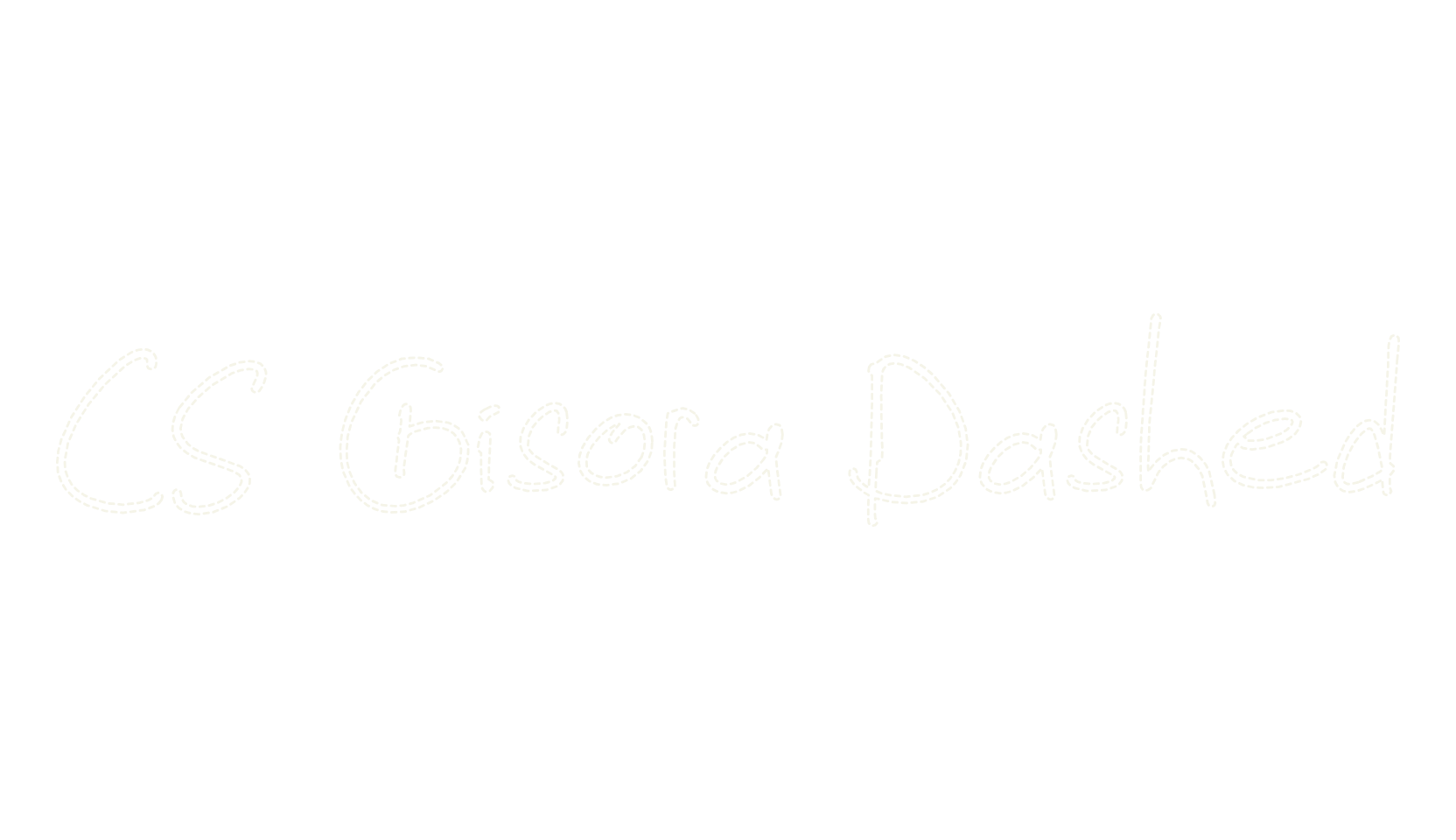 CS Gisora Dashed, handwritten font preview