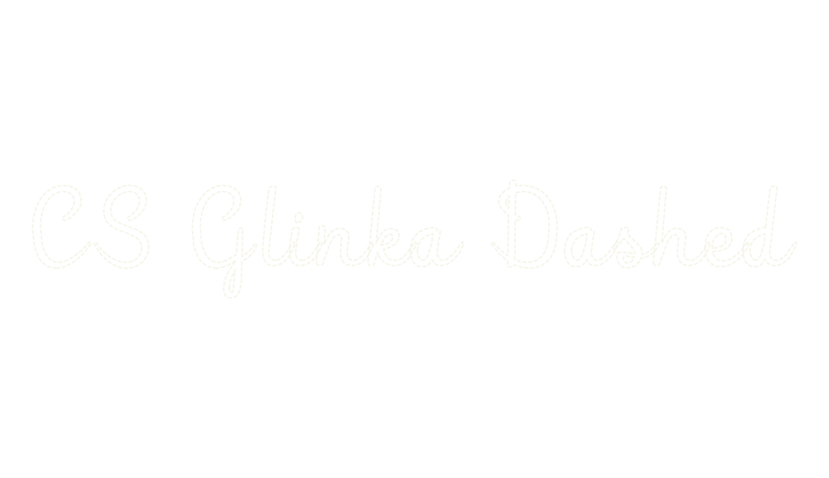 CS Glinka Dashed, fashion script font preview