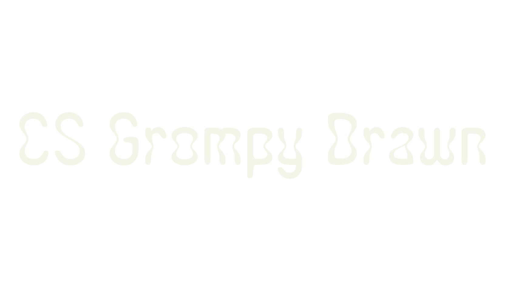 CS Grompy Drawn, trippy font preview
