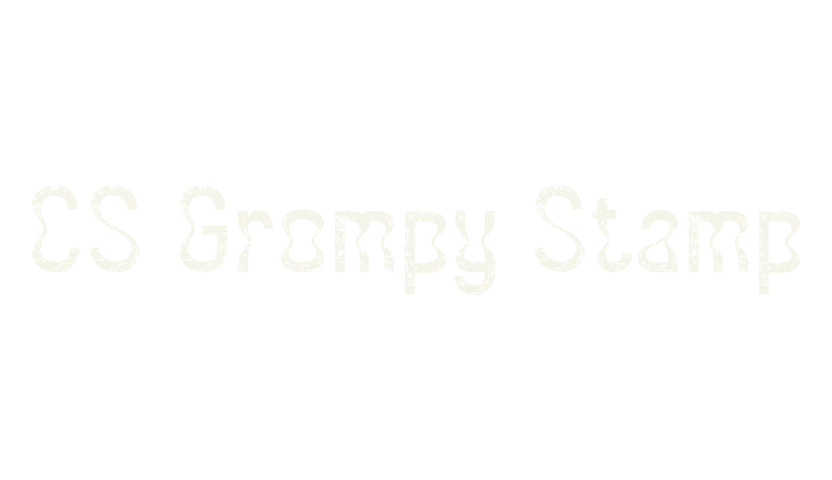 CS Grompy Stamp, display market font preview