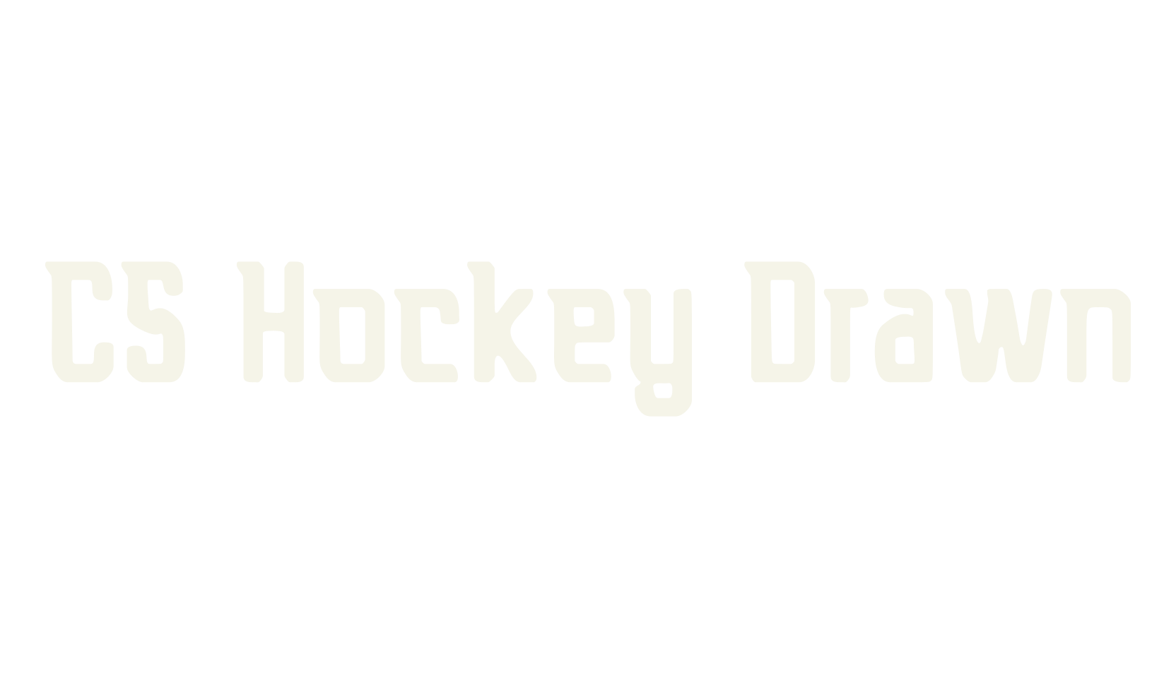 CS Hockey Drawn, logo font preview