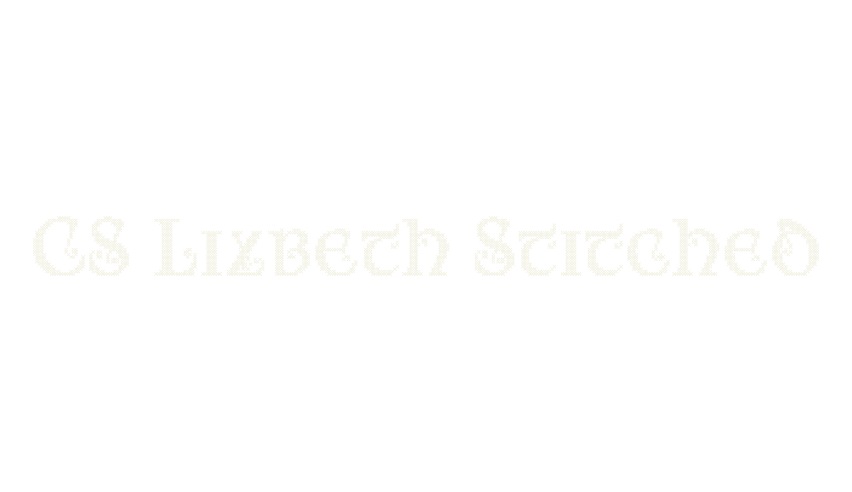 CS Lizbeth Stitched, display market font preview