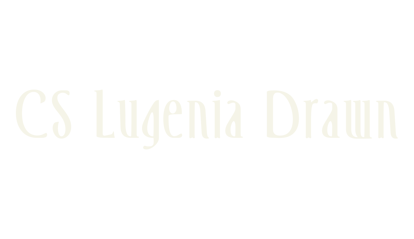 CS Lugenia Drawn, poster font preview