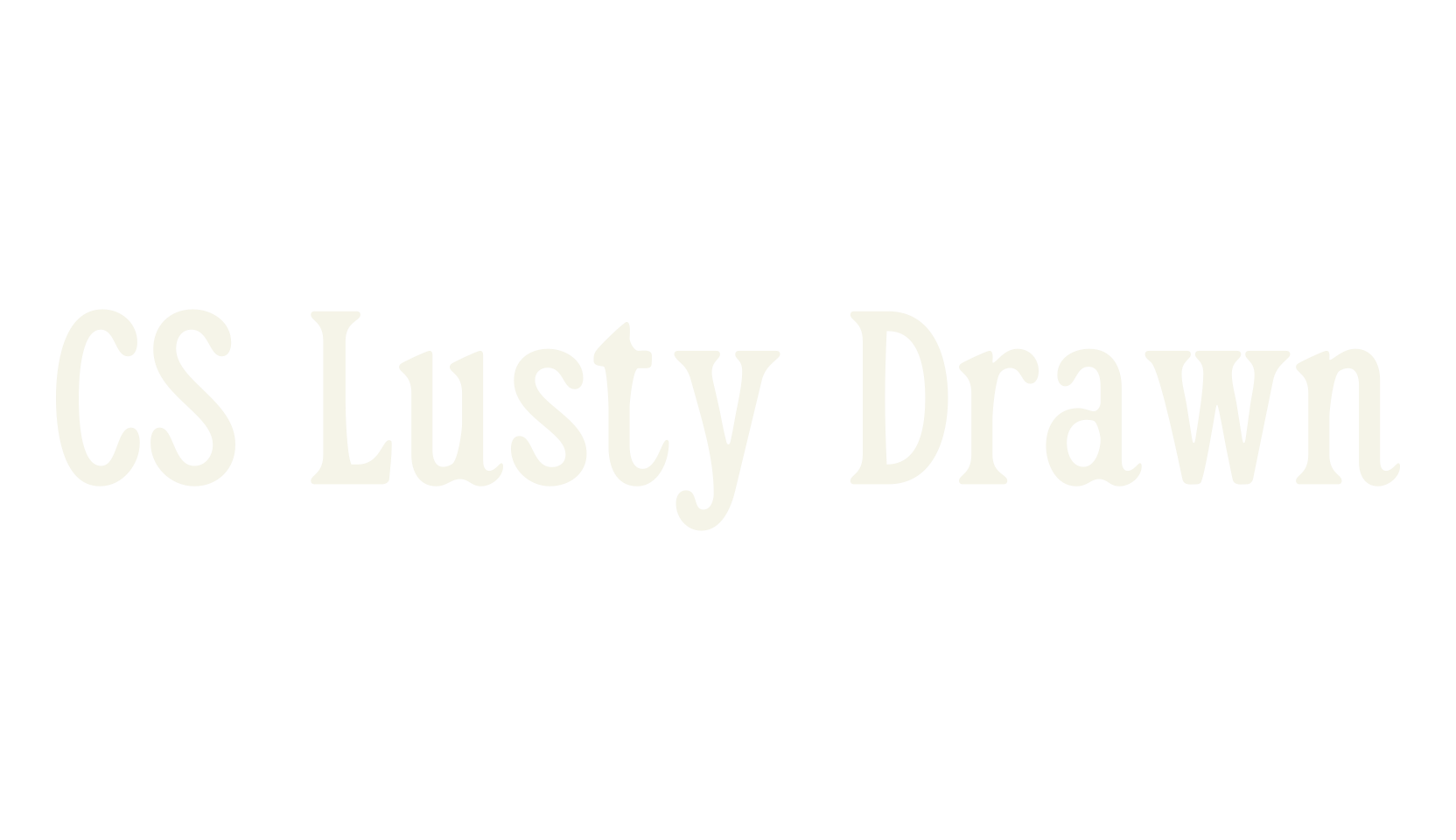 CS Lusty Drawn, logo font preview