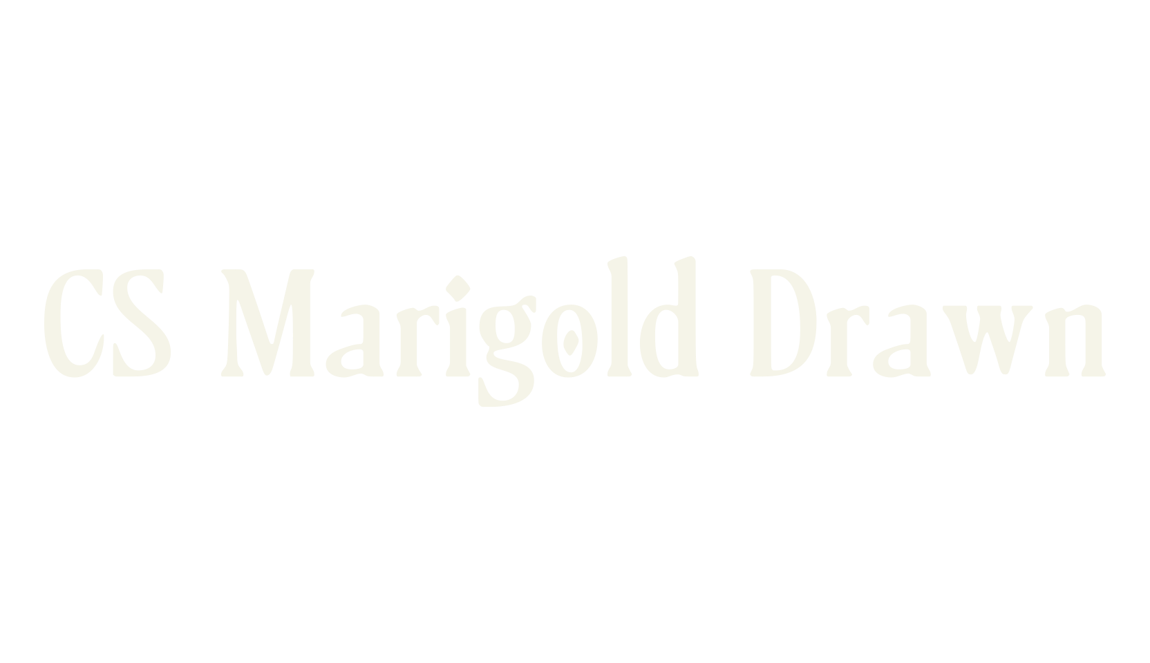 CS Marigold Drawn, logo font preview