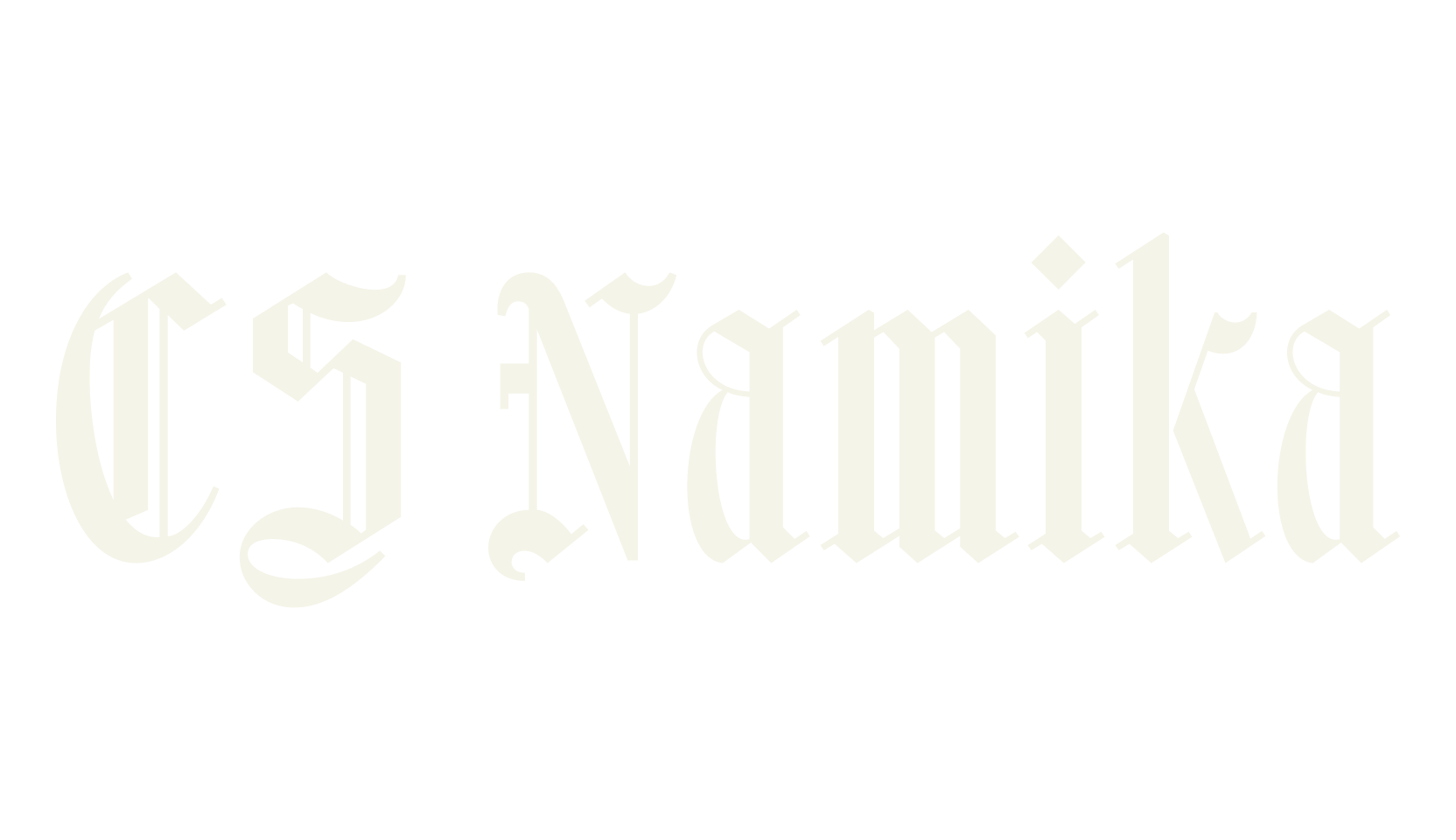 CS Namika, blackletter font preview