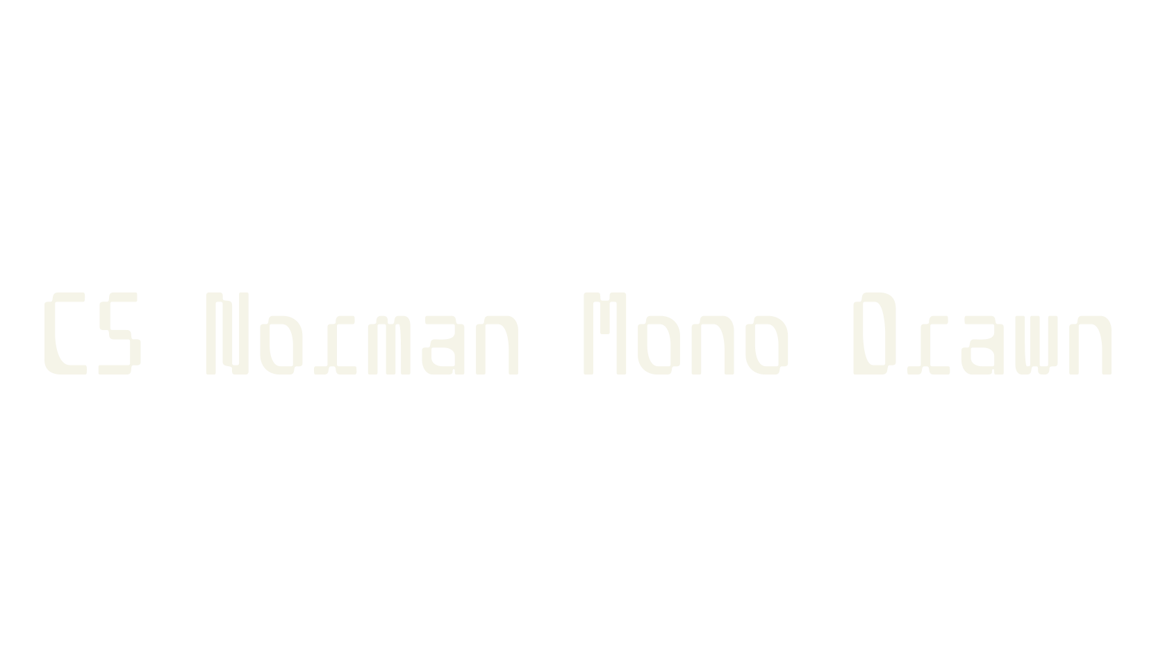 CS Norman Mono Drawn, pixel font preview