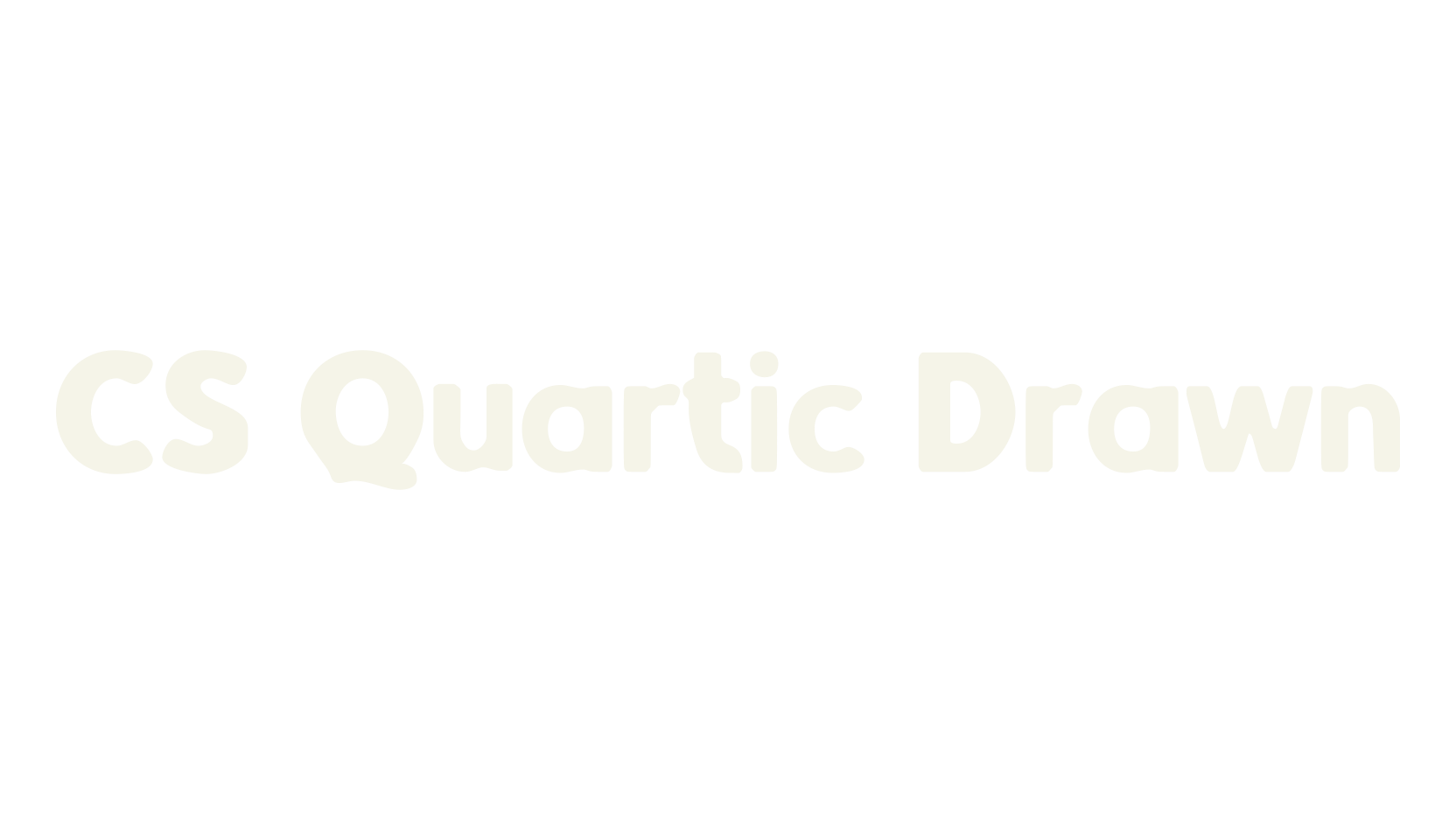 CS Quartic Drawn, display market font preview