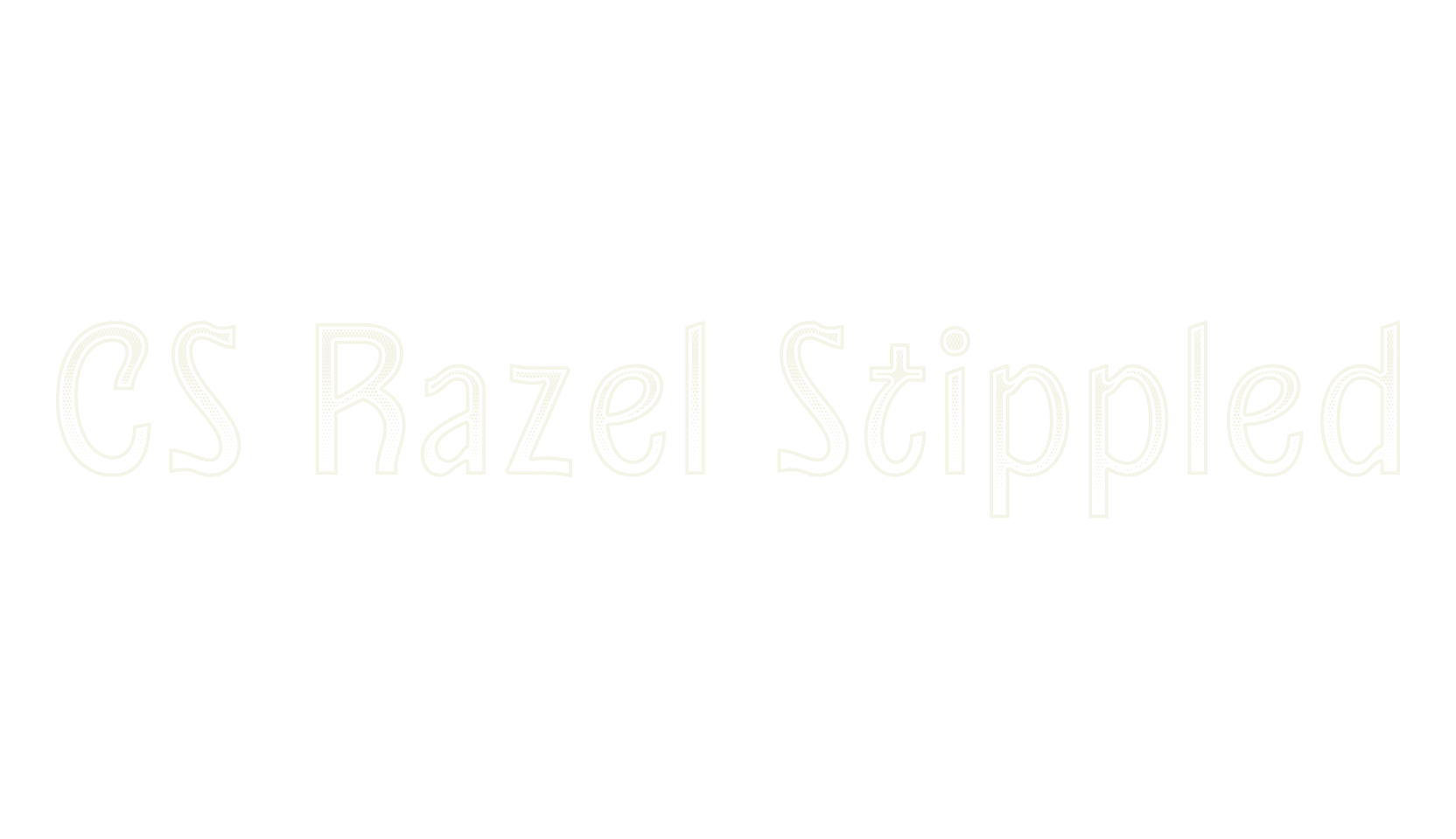CS Razel Stippled, display market font preview
