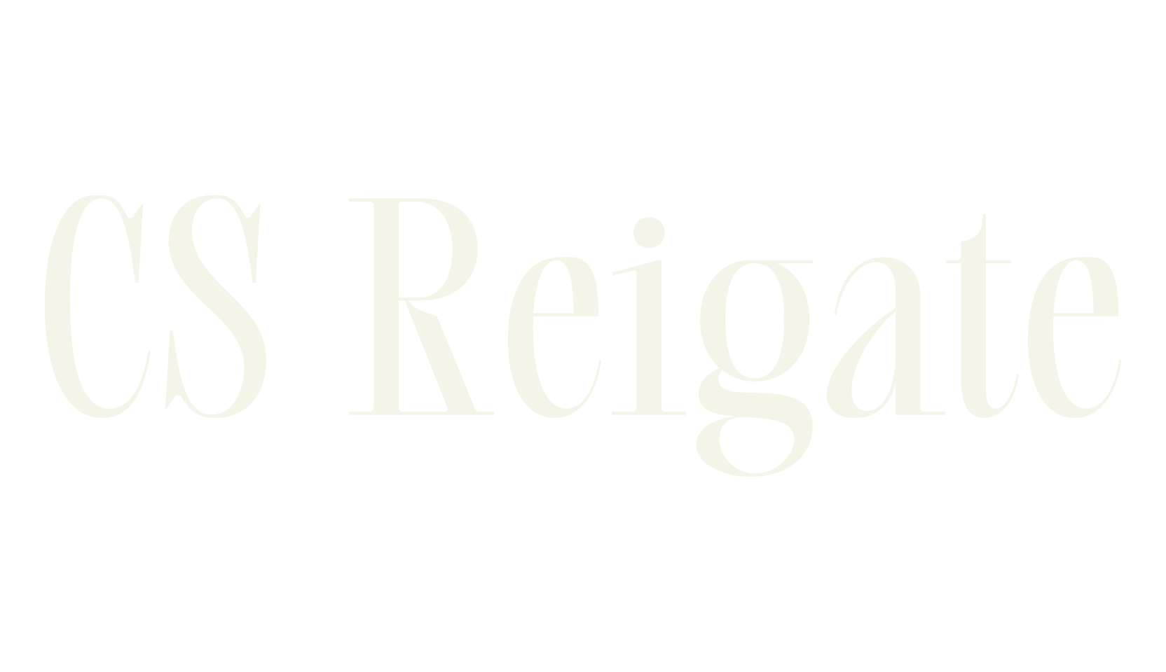 CS Reigate, logo font preview