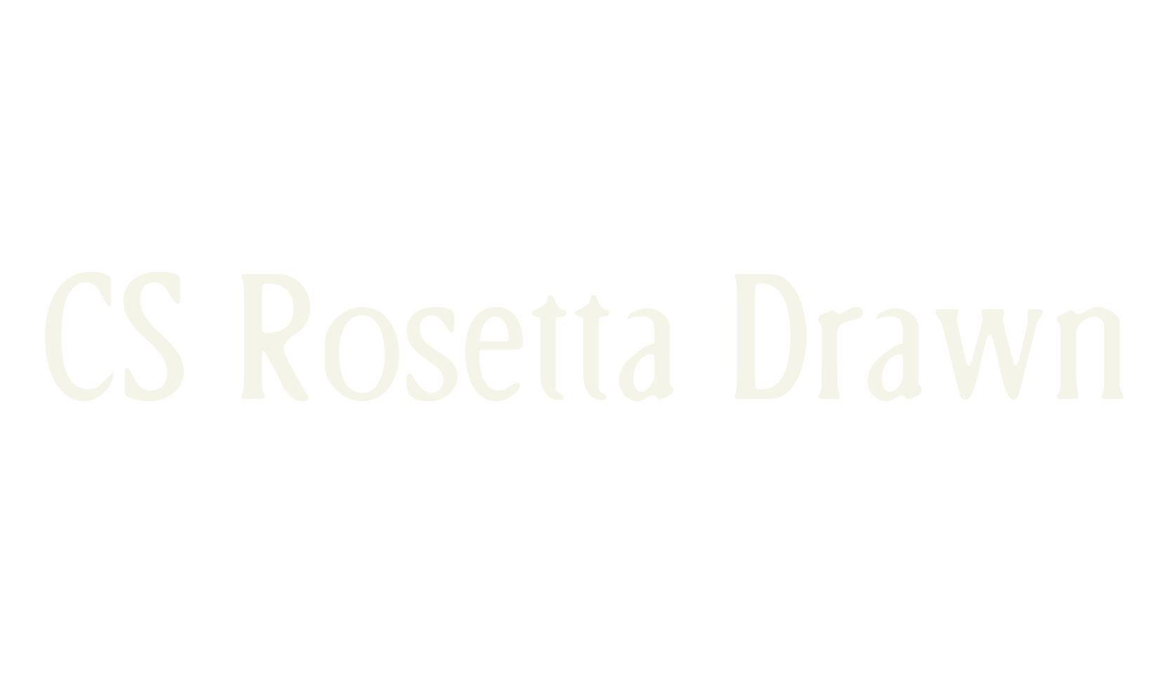 CS Rosetta Drawn, display market font preview