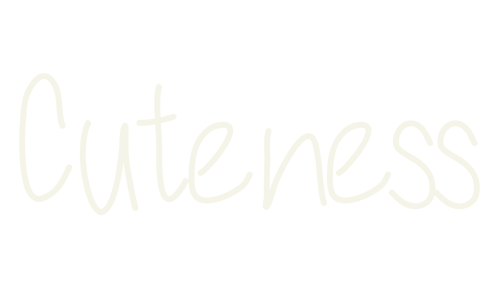 Cuteness, handwritten font preview