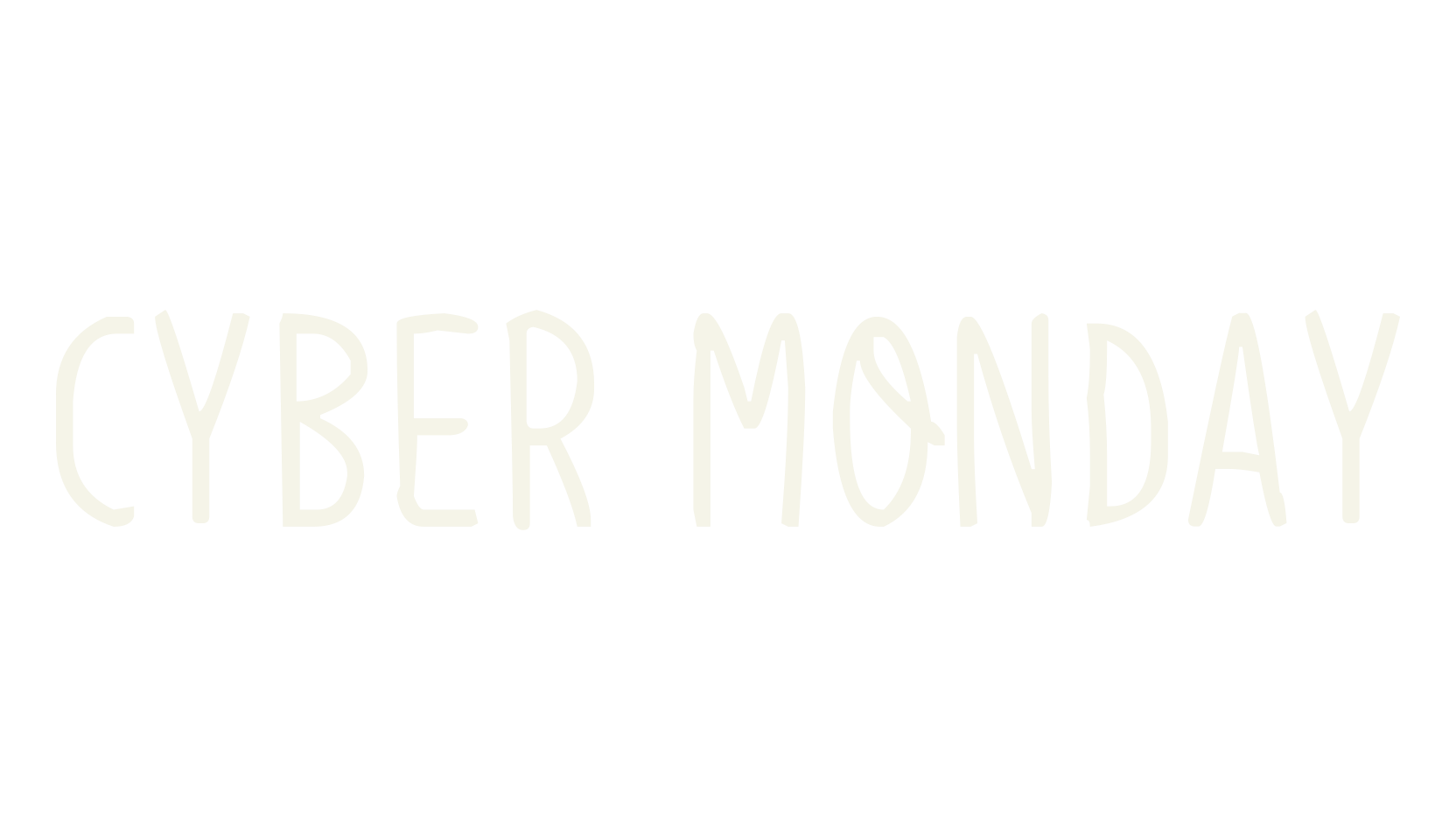 Cyber Monday, all caps font preview