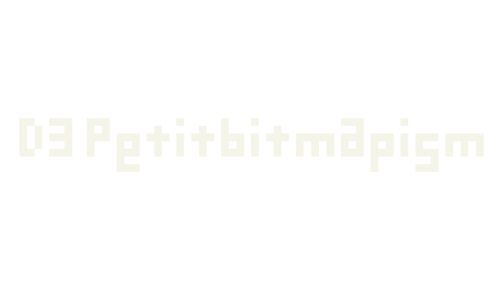 D3 Petitbitmapism, pixel font preview
