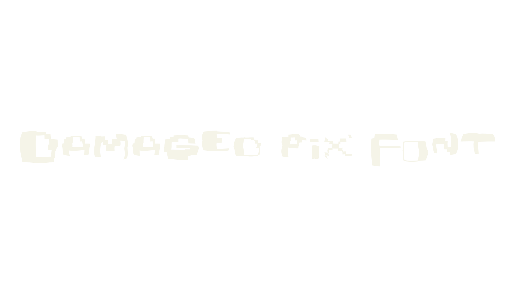 Damaged pix font, display market font preview