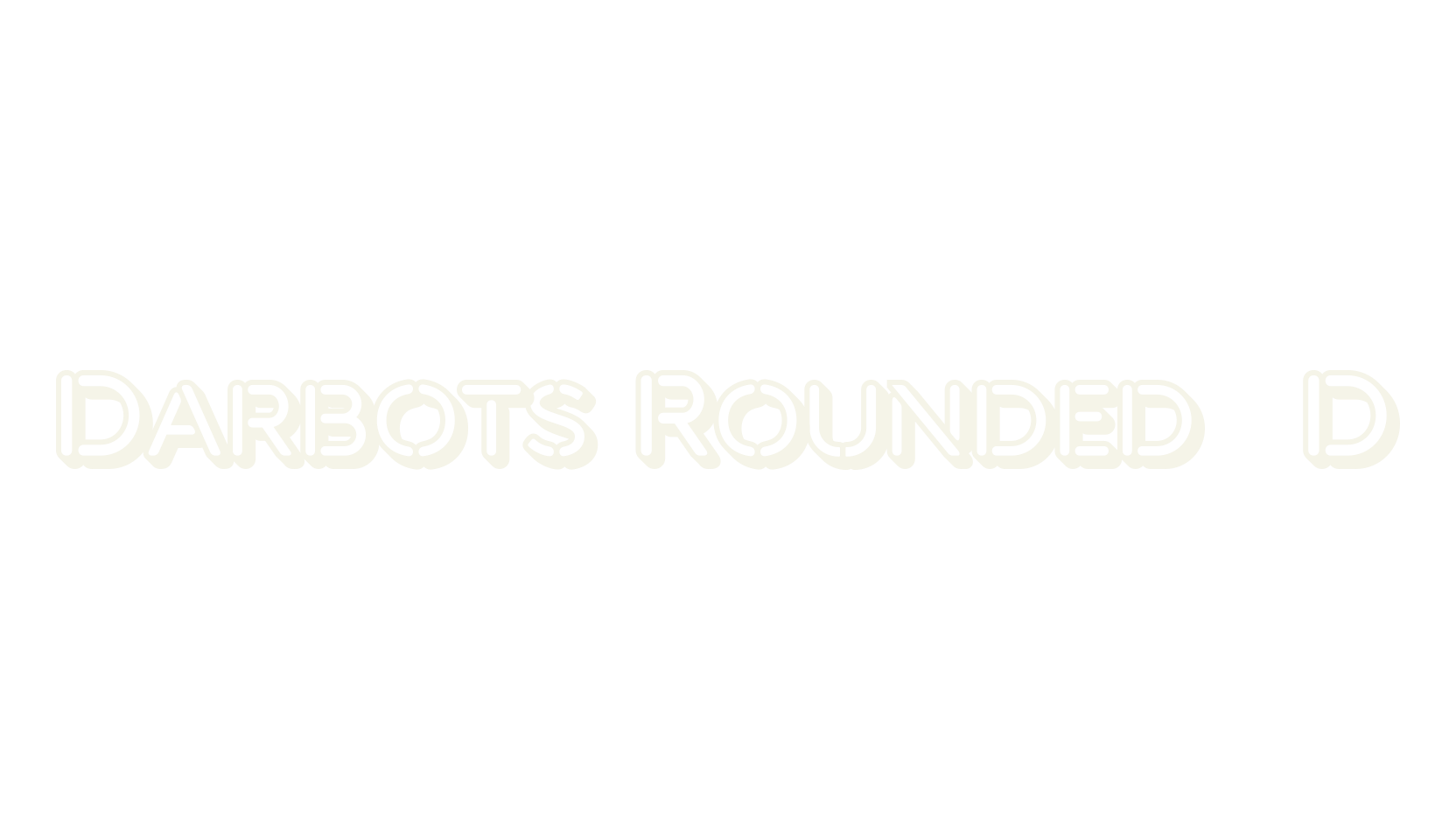 Darbots Rounded 3D, stencil font preview