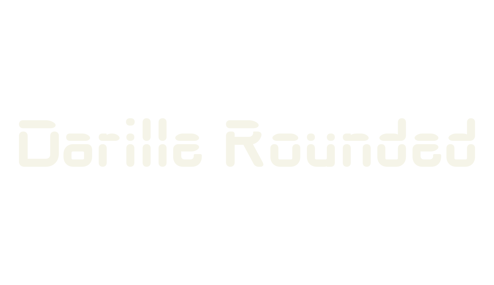 Darille Rounded, techno font preview