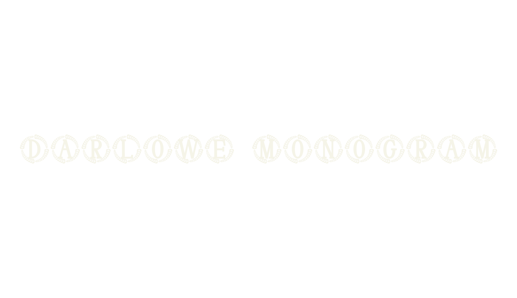 Darlowe Monogram, embroidery font preview