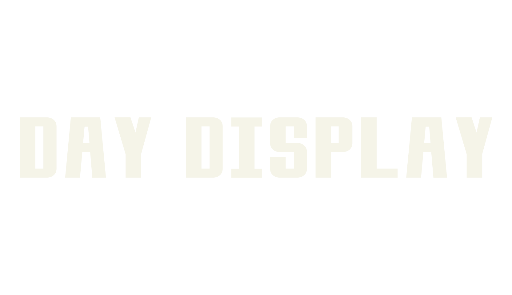 Day Display, funky font preview