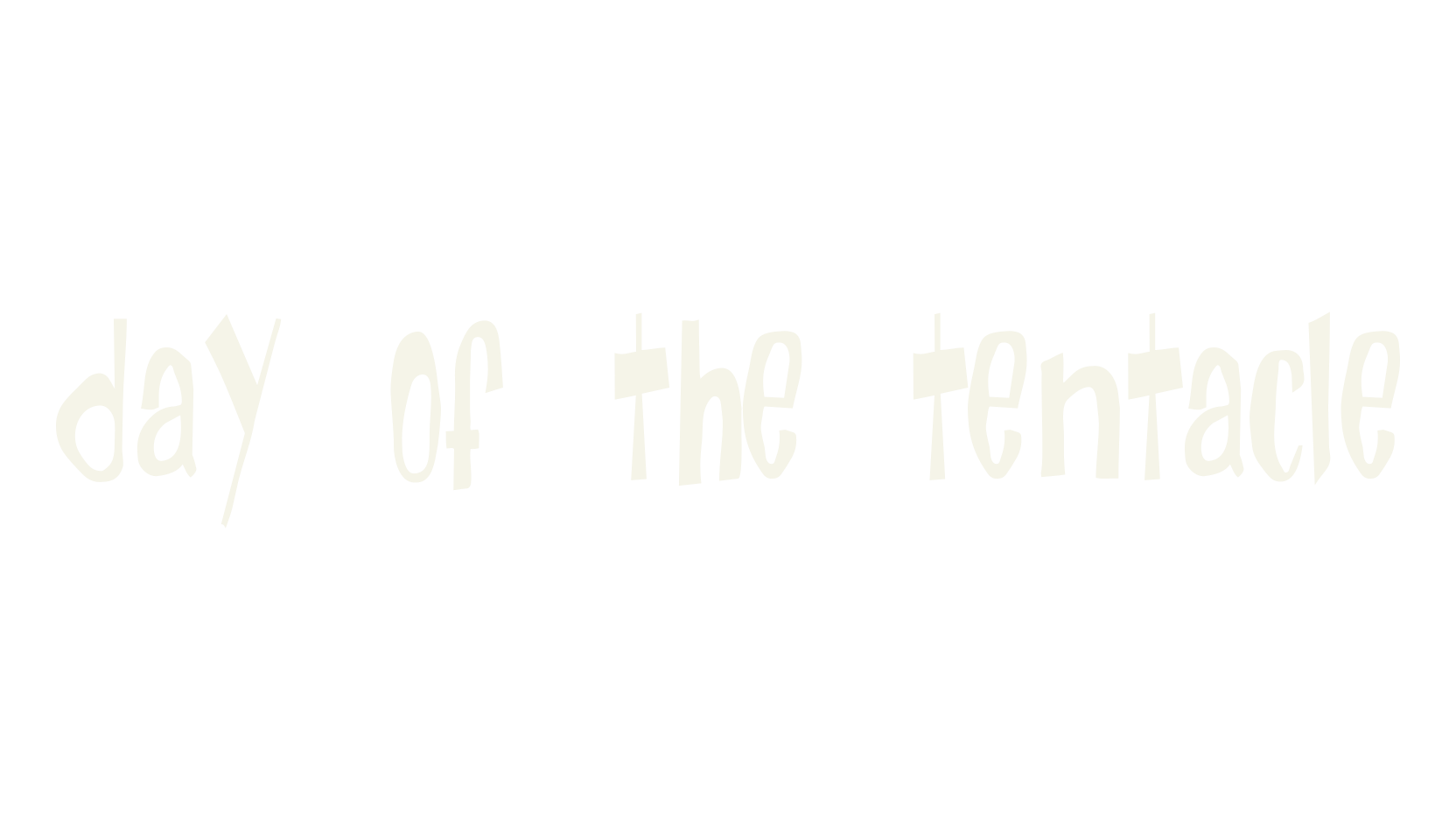 Day Of The Tentacle, handwritten font preview