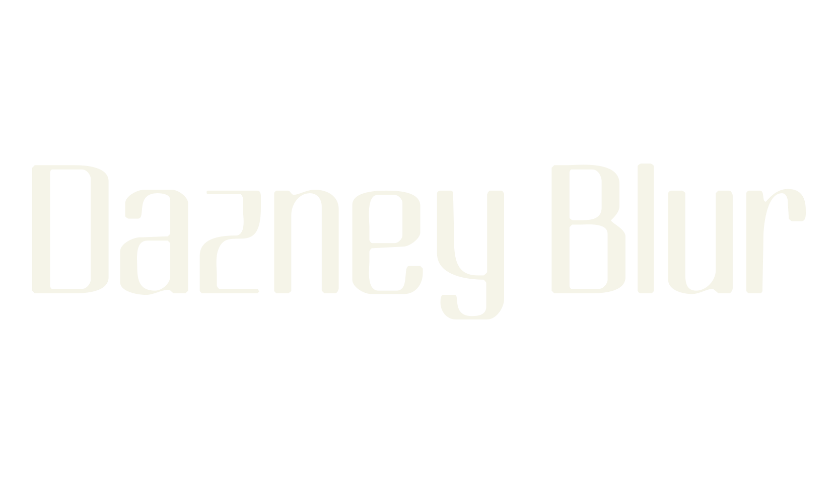 Dazney Blur, modern font preview