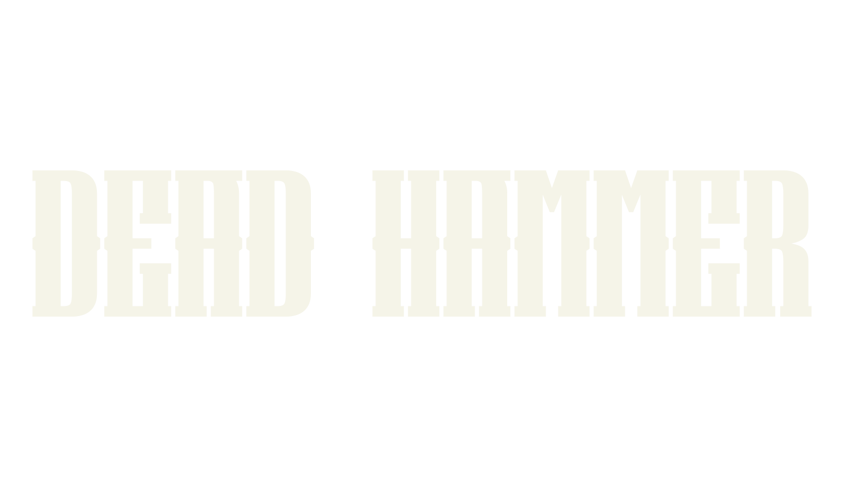 DEAD HAMMER, logo font preview