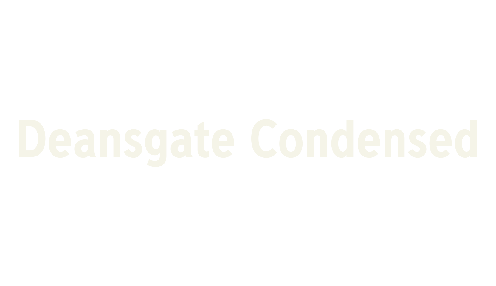Deansgate Condensed, condensed font preview