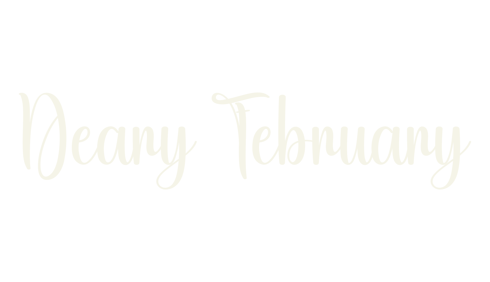 Deary February, signature font preview