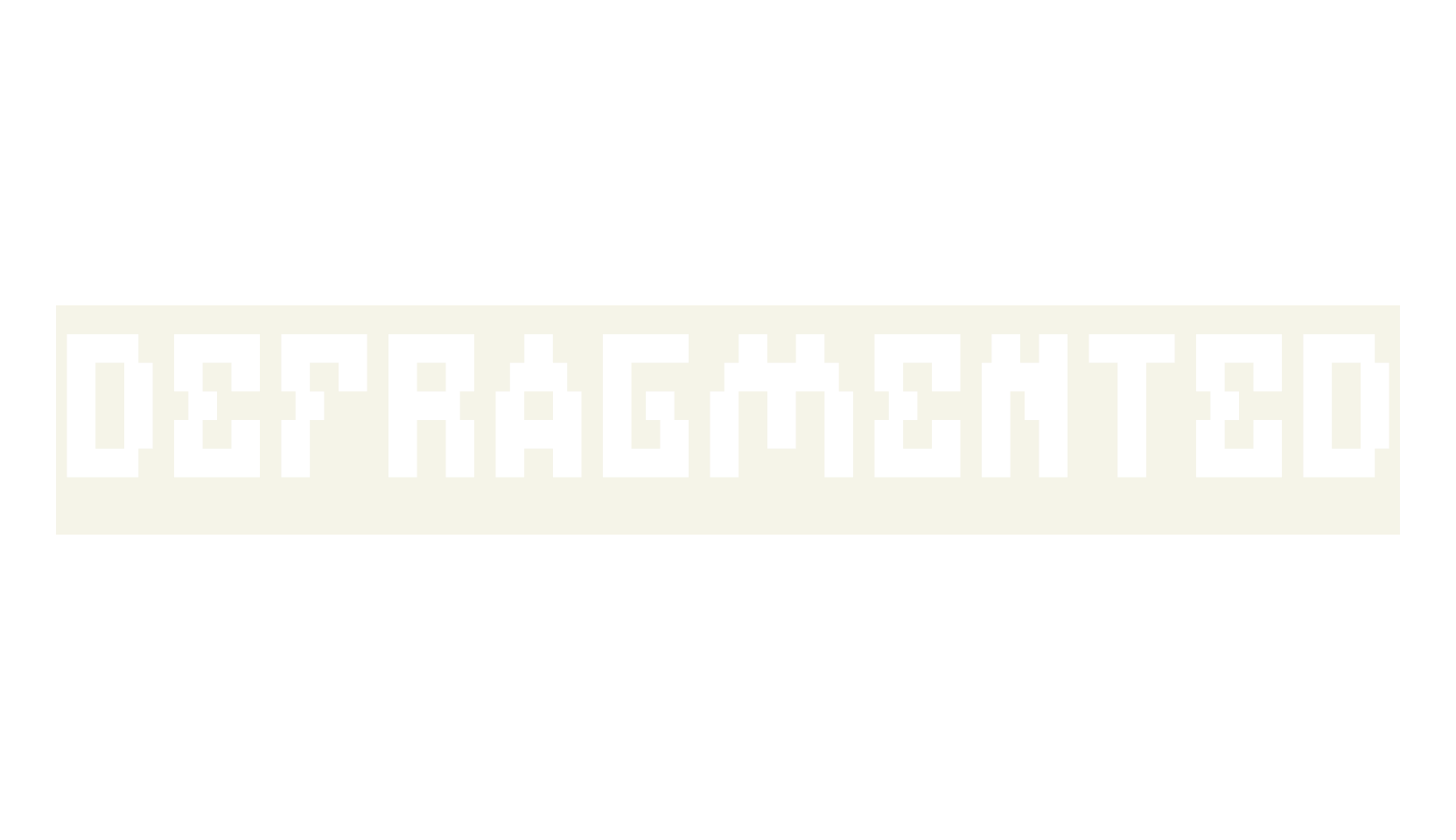 DEFRAGMENTED, display market font preview