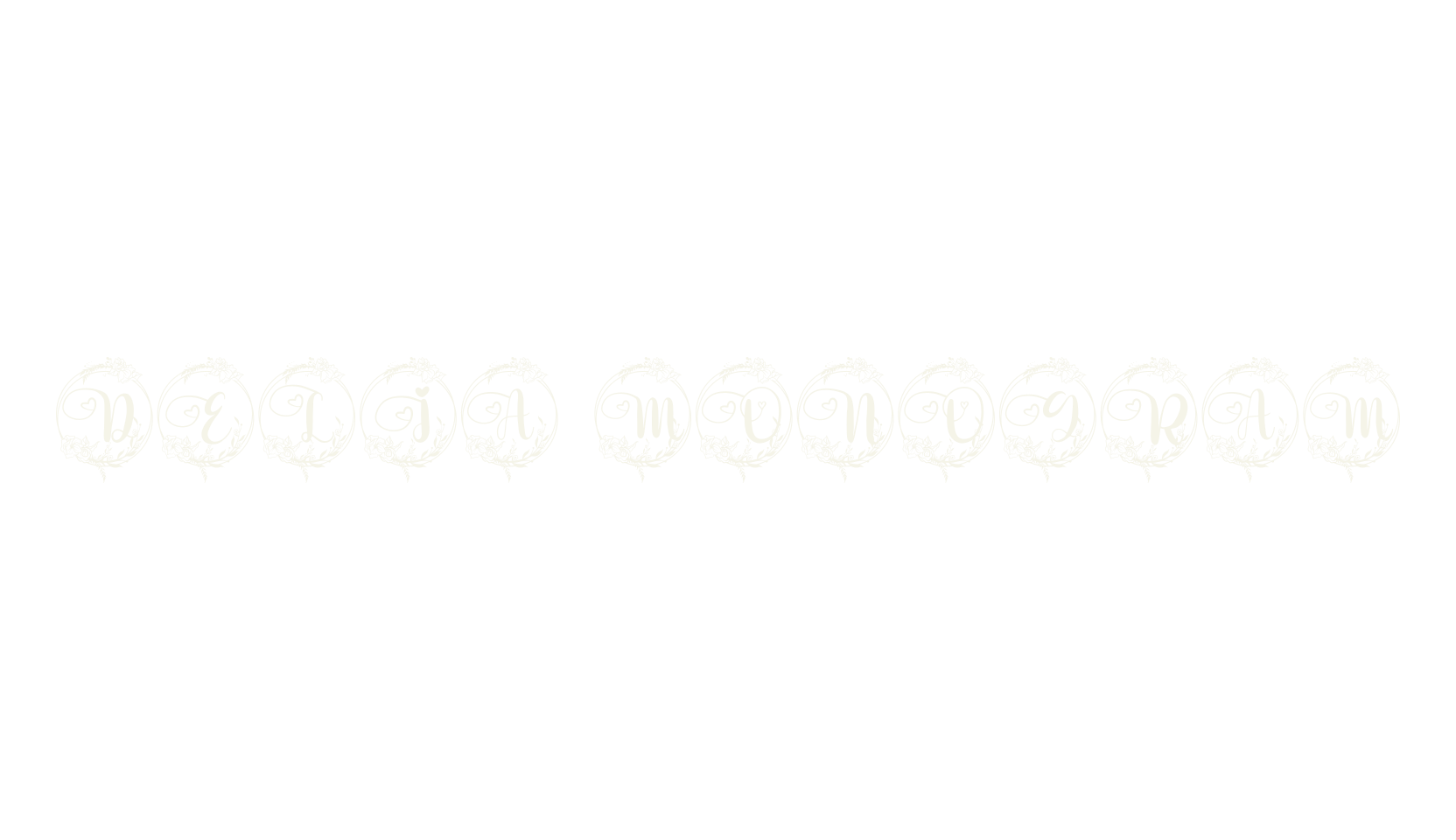 Delia Monogram, monogram font preview