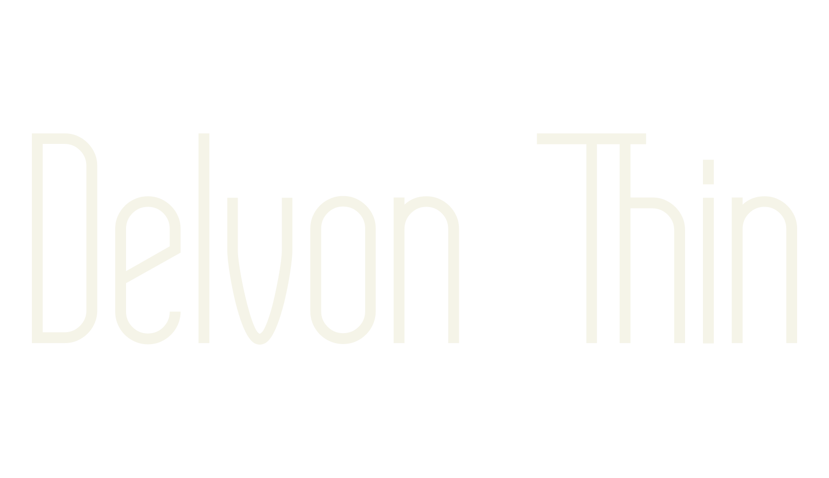 Delvon Thin, modern font preview